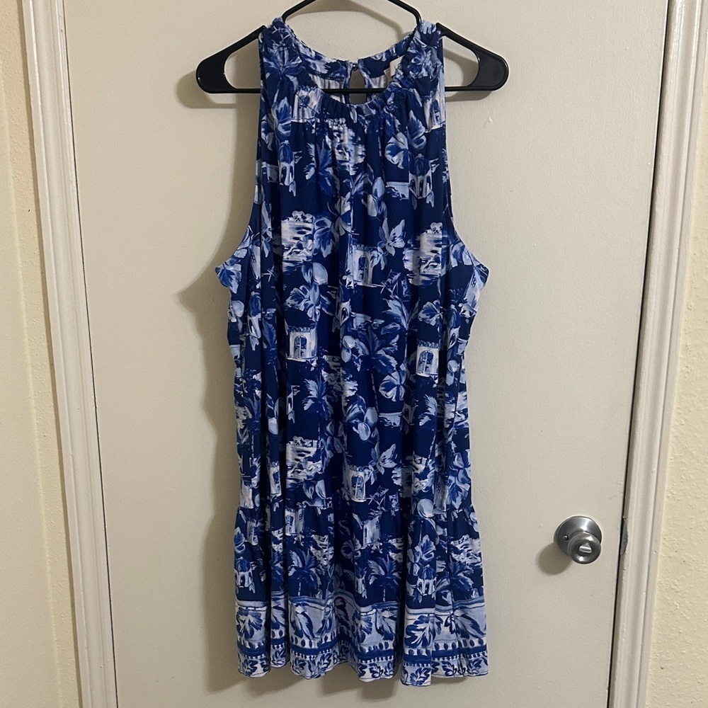 NWOT Loft Plumeria Flounce Swing Dress XL